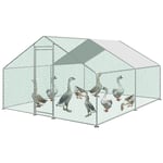 Poulailler poulailler galvanisé lapin cage 3x4x2m poulailler cage pe toit - Swanew