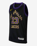 LeBron James Los Angeles Lakers 2023/24 City Edition Older Kids' Nike Dri-FIT NBA Swingman Jersey