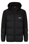 BOSS Mens J Hamar1 Regular-fit Water-Repellent Down Jacket with Logo Detail Black