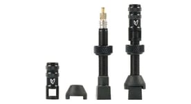 Paire de valves tubeless effetto mariposa caffelatex tubeless valve presta 40 mm avec bouchons demonte obus noir