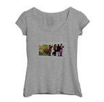 T-Shirt Femme Col Echancré The Beatles Yellow Submarine Dessin Film 70's Hippie Pop