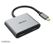 Akasa AK-CBCA26-18BK USB Type-C to Dual HDMI MST Adapter Cable