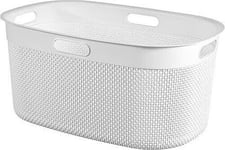 Keter Curver Salle de Bain Linge Panier, Blanc, 45 Litre Capacité, 100% Recyclé