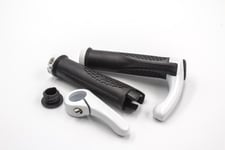 2x Poignées de guidon avec Bar Ends pour vélo ou VTT noir / blanc, 133 mm