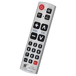 Seniors Elderly Big Button Universal Remote Control UNOCAR for Extra Large Jumbo Giant Remote, Simple Easy Basic Control and LG Samsung Sony JVC Toshiba Sharp Panasonic Technika Hitachi Polaroid TVs