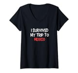 Womens I Survived My Trip To MEXICO T-Shirt Simple City MEXICO V-Neck T-Shirt