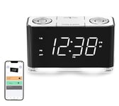 iTOMA Radio - Réveil avec contrôle d'APP, Bluetooth, Grand écran LED, Radio FM, Double Alarme, Port de Charge USB, Veilleuse, Gradateurs Automatiques et Manuels, Sieste, Minuterie de Sommeil CKS507