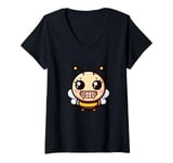 Womens Bee Happy Big Smile Bad Teeth Bee Be Happy V-Neck T-Shirt