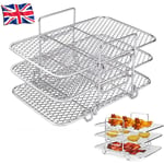 Air Fryer Rack & Grill Stick Stainless Steel Double Basket Accessories for Ninja