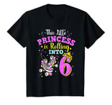 Youth Roller Skate Birthday Shirt 6 Year Old Girl Rolling Into 6 T-Shirt