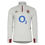 Umbro Mens England Rugby Mid Layer Top 2023 2024 Outerwear Dew/Metal/Red M