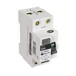 Interrupteur différentiel 2P 30mA 40A 2 modules type A blanc DEBFLEX