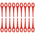 Xinzistar 100Pcs Plastic Grass Trimmer Blades, 83mm Lawn Mower Blades Cordless Strimmer Blades Garden Mower Replacement Blades for Grass Strimmer Cordless Strimmer 18V/20V (Red)