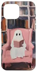 iPhone 16 Pro Max Cute Reading Ghost Pink Book Lover Bookish Library Art Case