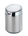 WENKO Mini Poubelle de Table Senso, Petite Poubelle avec capteur Infrarouge, Ouverture Automatique sans Contact, Capacité 0,8L, Acier INOX - intérieur Plastique, 12,5x18,x12,5 cm, chromé