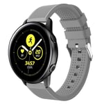 Samsung Galaxy Watch Active silikoni Kellon Ranneke - Harmaa Hopea/Harmaa