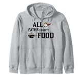 Kung Fu Panda All Paths Lead To Food Po And Noodles Portrait Zip Hoodie