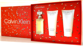 Calvin Klein Eternity CK 3pc Gift Set 50ml EDP Spray 100ml Lot 100ml Gel Women