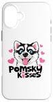 Coque pour iPhone 16 Plus Funny Pomsky Lover Kisses Puppy Dog Mom Pomskies