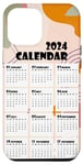 iPhone 14 Pro Max Monthly Calendar 2024 Happy New Year Date Men Women Funny Case