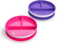 Munchkin Stay Put Suction Plate 2 Pack Pink And Purple