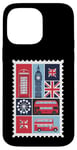 iPhone 14 Pro Max London Stamp with Iconic Landmarks - London Souvenir Case