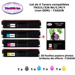 PACK 4 Toners Brother TN321,TN326 BK,C,Y,M pour imprimante Brother MFC L8600CDW , L8650CDW, L8850CDW +20f A6 brillants-T3AZUR