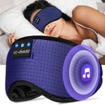 LC-dolida Bluetooth Masque de Sommeil Casque pour Femmes Hommes,100% d'occultation Écouteurs Masque de Nuit Peut jouer 10-14 Heures,Aides au Sommeil pour Sdultes,Couvre-yeux avec Sac de Voyage