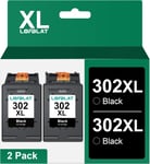 302xL Cartouches d'encre Remplacement pour HP 302 xL pour HP Officejet 3831 3830 3833 3835 4650 5232 5220 5230 Envy 4520 4521 4524 4527 Deskjet 3630 2130 3630 3634 (2 Noir)