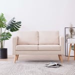 Canapé fixe 2 places Canapé scandinave Sofa Tissu Crème 52619