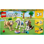 LEGO Creator: 3-en-1 Adorables Chiens, Figurines de Teckel, Carlin, Caniche, Enfants Dès 7 Ans(31137)