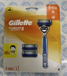 #Gillette Fusion Sport 5 Razor Plus 2 Cartridge Blades.brand New And Sealed