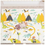 Sweety Fox - Tapis de Jeu pour Enfant Bebe 150x180x1cm Tapis de Sol XXL en Mousse Epais Pliable Reversible - Tapis d'éveil pour Bébé - Tapis de Sol Bebe Favorisant Le Développement Sensoriel