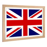 Big Box Art Framed Print of Union Jack British Flag (4) Design | Wall Art Picture | Home Decor for Kitchen, Living, Dining Room, Bedroom, Hallway, Office, Oak, A2 / 24.5x18 Inch / 62x45cm