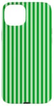 iPhone 15 Plus Cute Green and Light Green Vertical Stripes Girly Striped Case