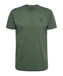 hummel Herren Hmlstaltic Cotton T-shirt S/S T Shirt, Duck Green, L EU