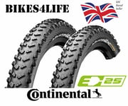 2 x Continental Wired Mountain King Mountain Bike Tyre 29 x 2.30 & Schrader Tube