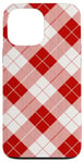 Coque pour iPhone 13 Pro Max Plaid rouge, carreaux de Noël, rouge et blanc, hygge nordique