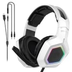 Pelikuulokkeet Basso Stereo Mukavat Luonnolliset Kannettava E Sports Headset PS4:lle ja K10 White -tietokoneille