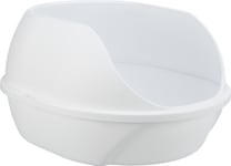 Trixie Simao Cat Litter Tray, High Rim, 48 × 30 × 58 Cm, White