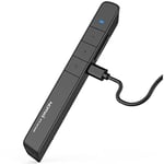 【Rechargeable】 NORWII N75 Pointeur Laser Rechargeable 100m, Présentateur Sans fil Hyperlink Rechargeable Powerpoint Présentation à Distance Clicker 2,4 GHz (Noir)