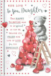 DAUGHTER VALENTINE'S CARD Quality Valentines Day Cute Card with Lovely Words