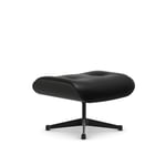 Vitra - Lounge Ottoman, Black Ash Black coated, Leather Cat. L40 Premium 66 - Skamler og taburetter - Charles & Ray Eames - Svart - Metall/Tre