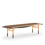 House of Finn Juhl - Table Bench Large, With Brass Edges, Walnut, Orange Steel - Benker - Finn Juhl - Oransje,Tre farget - Metall/Tre