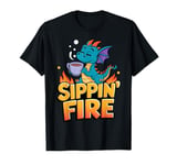 Sippin’ Fire Cute Dragon Tea Lover T-Shirt