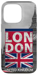 Coque pour iPhone 13 Pro Black & White Retro Real London with Big Ben, London Skyline