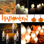 1.5m 10 Lights Halloween Pumpkin Bat Skull Spider Led String Lig H