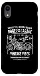 iPhone XR Roger's Garage Vintage Motorcycle Design for the Name Roger Case