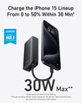 Anker Nano Power Bank, 10,000mAh Portable Charger with Built-In USB-C Cable, PD