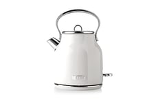 Haden Heritage White Kettle – 1.7L Stylish Retro Stainless Steel Kettle with Rapid Boil Technology, Cordless Design, Perfect for Tea, Coffee, and Everyday Kitchen Use